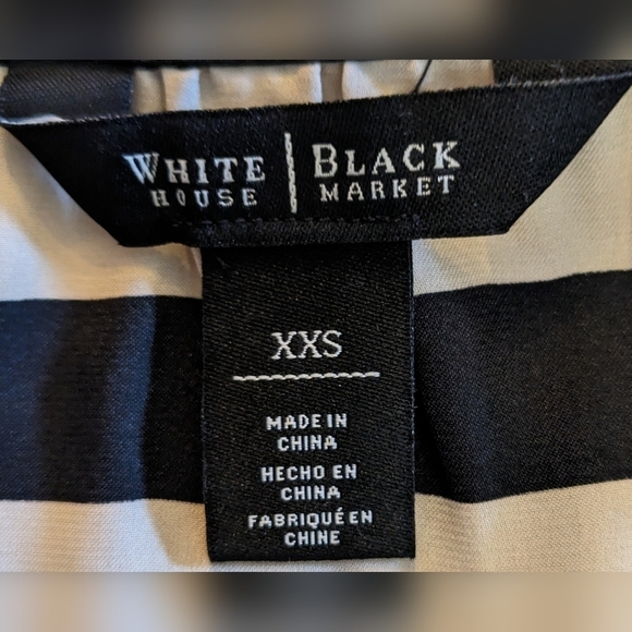 Pre-owned White House Black market extra extra small 3/4 sleeve striped shirt TE - Picture 2 of 3